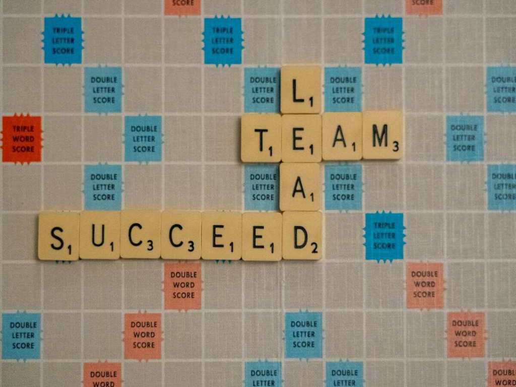 Words on a scrabble game.